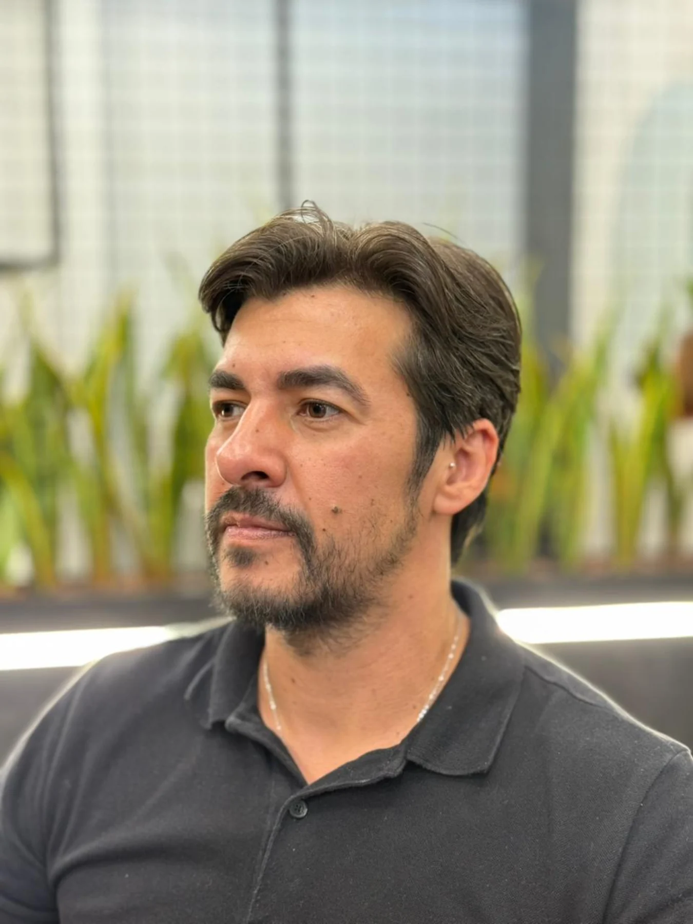 Antes da micropigmentação de barba